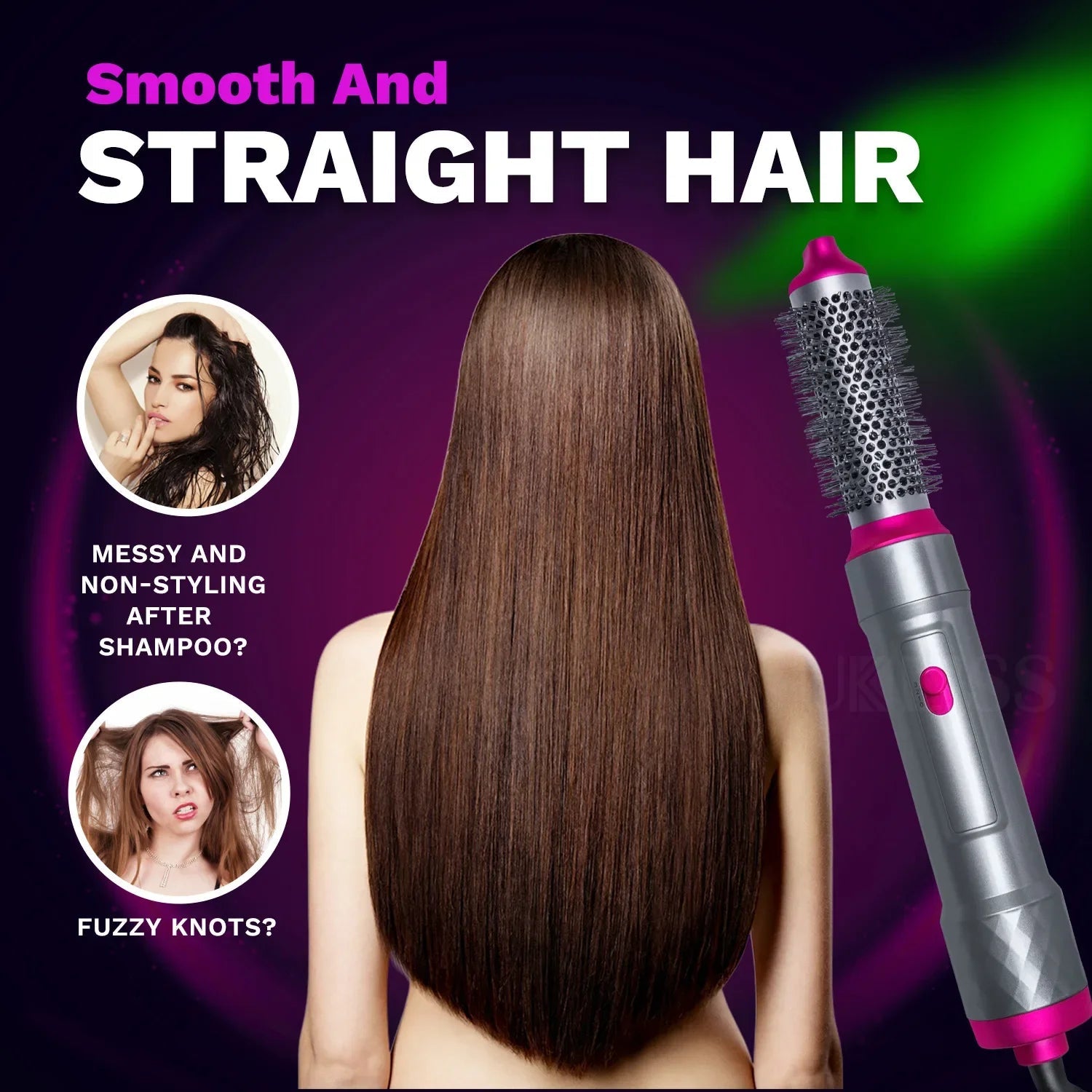 AirStyle Fusion: The Ultimate 5-in-1 Hot Air Brush for Effortless Blowouts, Volumizing, Straightening, Curling, and Styling in One Tool Urban Mart