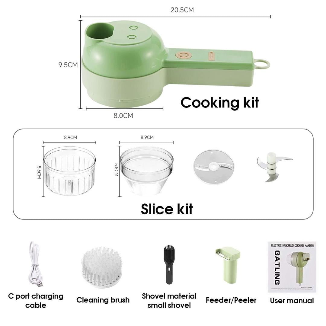 Chop in a Flash: 4 - in - 1 Electric Vegetable Cutter – Effortless Prep for Every Recipe! - Urban Mart