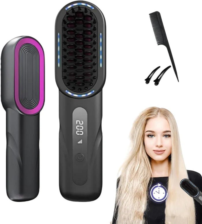 Sleek & Smooth: The Ultimate Rechargeable Straight Hair Comb Urban Mart