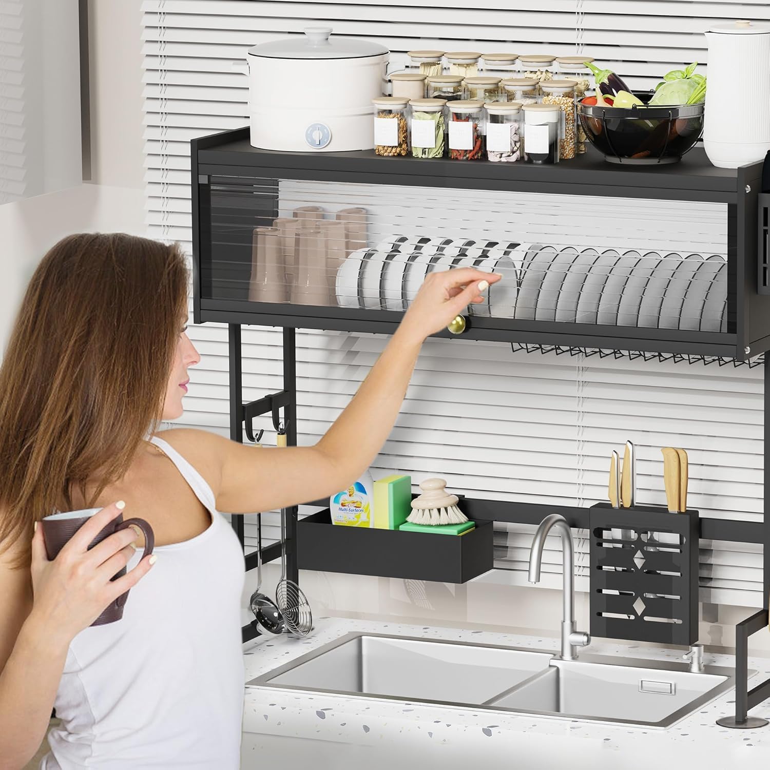 Heavy Duty Over-the-Sink Dish Drying Stand: Maximize Space, Minimize Mess – Your Kitchen’s Ultimate Organizer Urban Mart