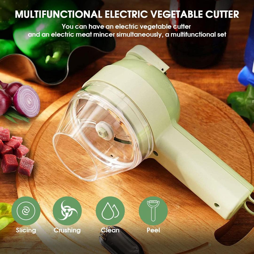 Chop in a Flash: 4 - in - 1 Electric Vegetable Cutter – Effortless Prep for Every Recipe! - Urban Mart