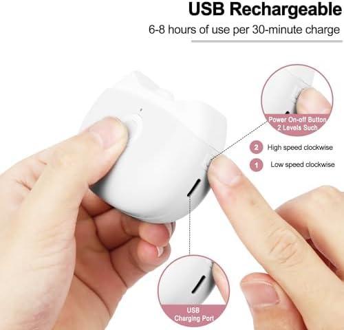 USB Rechargeable Automatic Nail Clipper with LED & 2 Speeds None