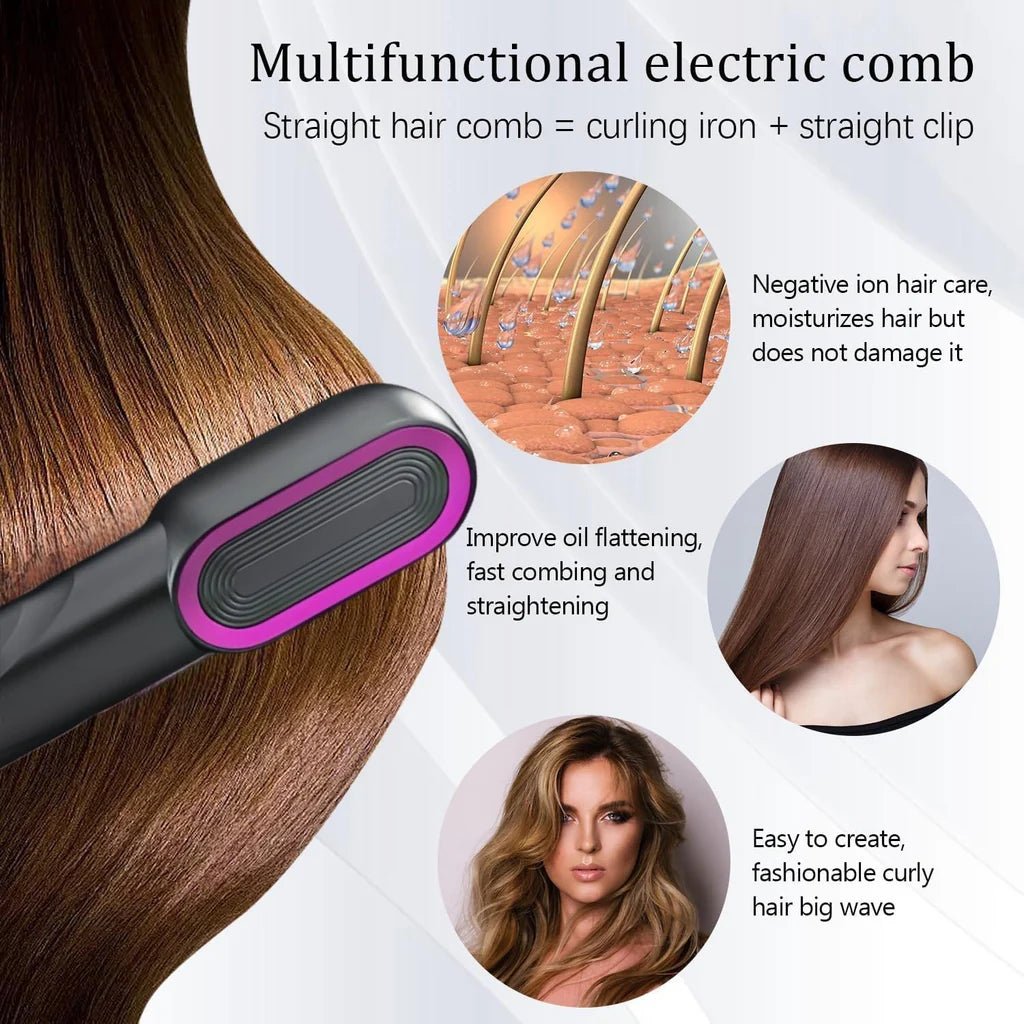 Sleek & Smooth: The Ultimate Rechargeable Straight Hair Comb Urban Mart