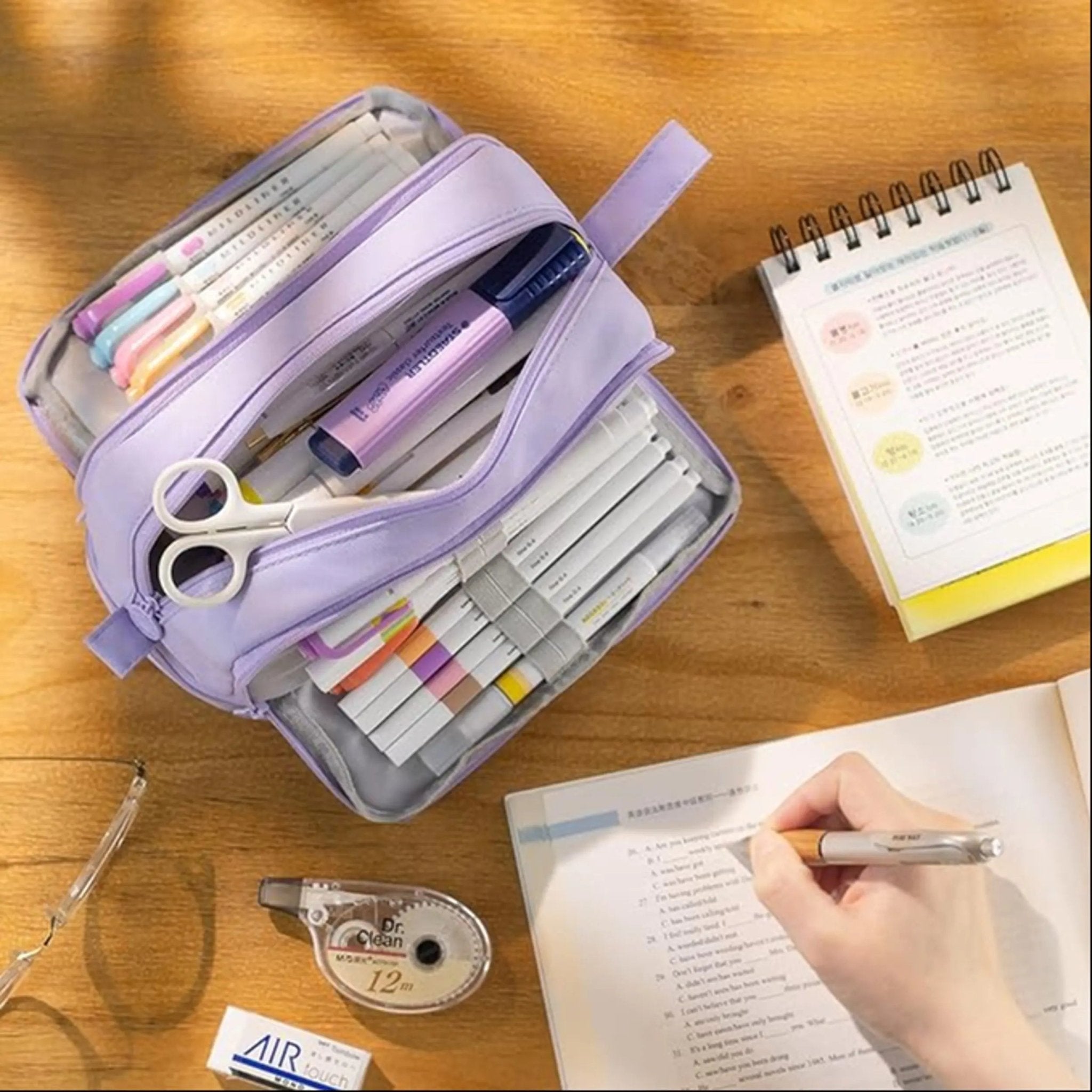 Double - Zip Insulated Pencil Case: High Capacity, Stylish, and Durable - Urban Mart