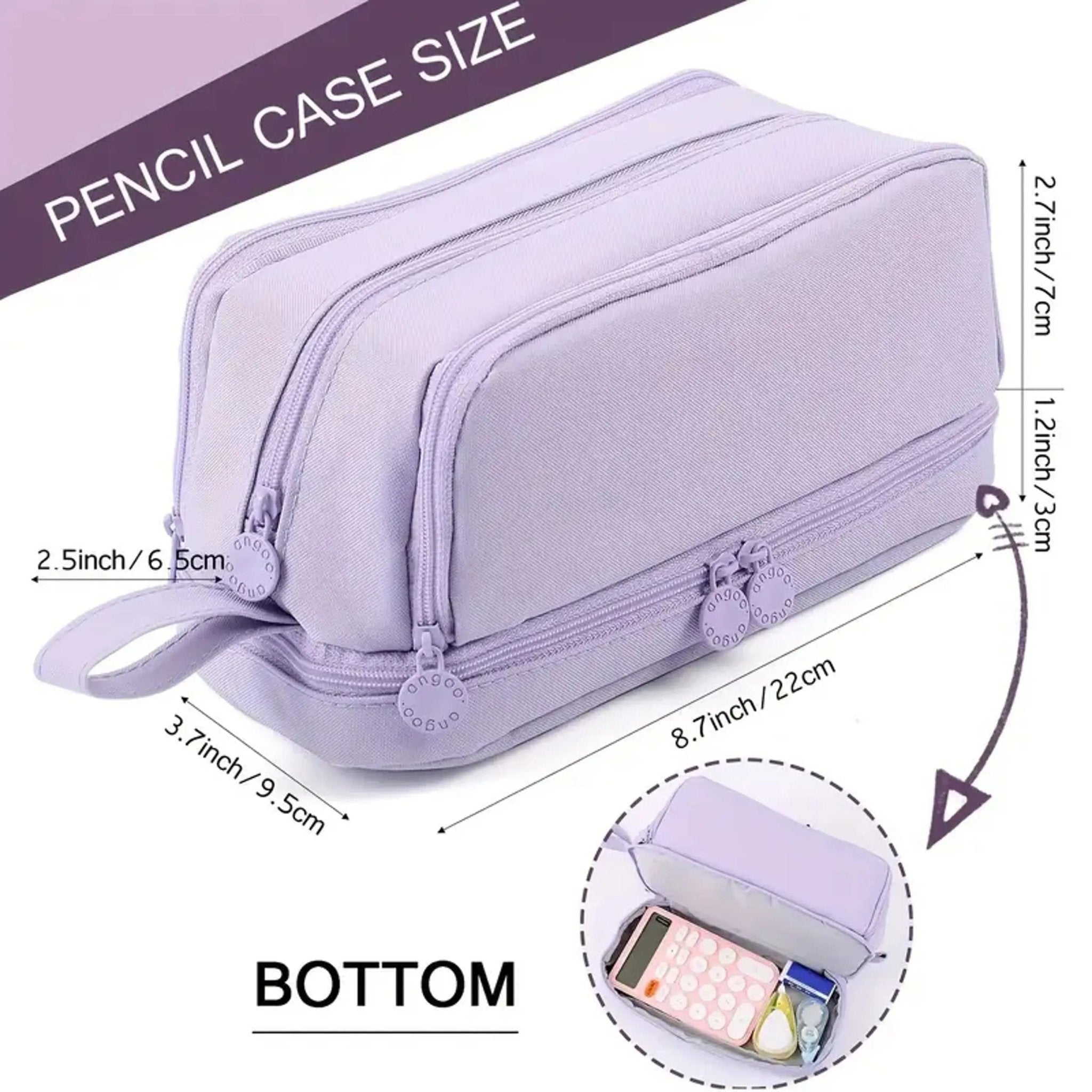 Double - Zip Insulated Pencil Case: High Capacity, Stylish, and Durable - Urban Mart