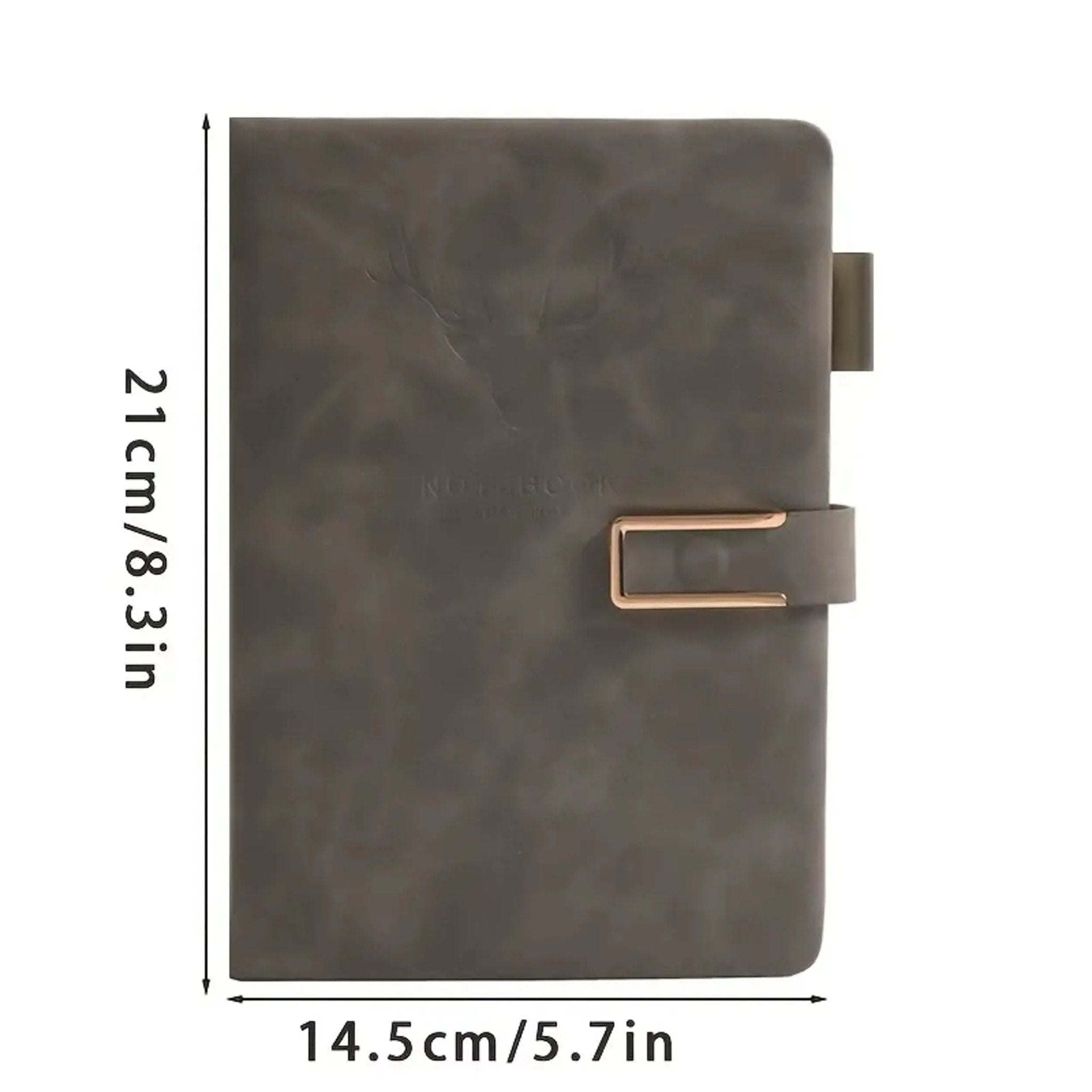 Sleek Science A5 Faux Leather Notebook - Magnetic Closure, 200 Lined Pages - Urban Mart