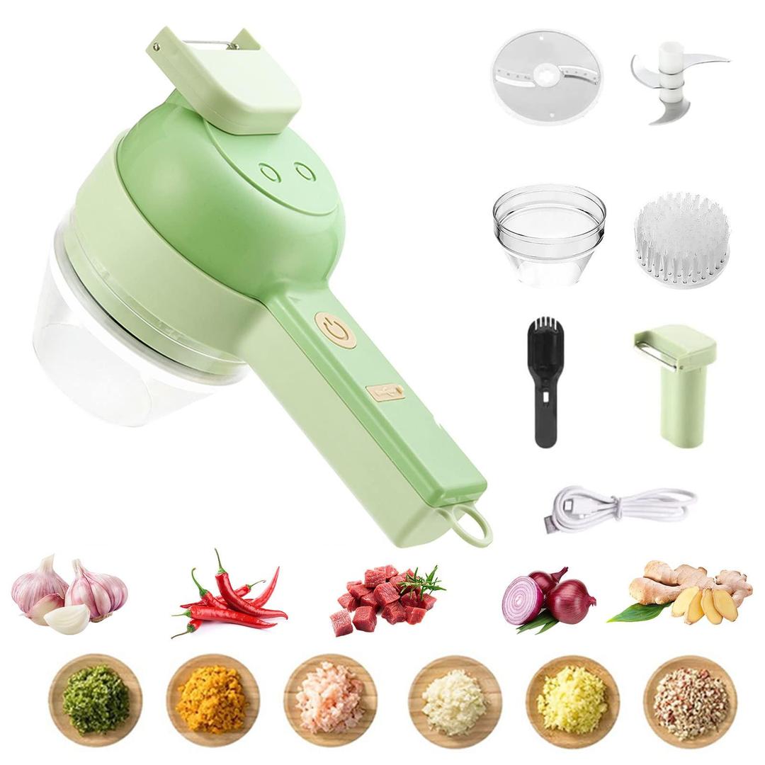 Chop in a Flash: 4 - in - 1 Electric Vegetable Cutter – Effortless Prep for Every Recipe! - Urban Mart