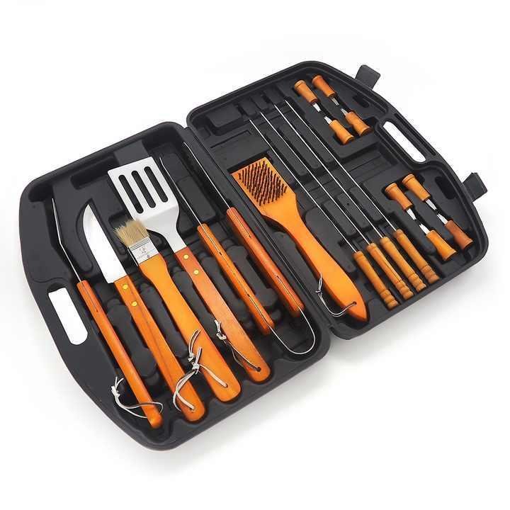 18 - Piece Stainless Steel BBQ Set – Your Key to Smoky Success - Urban Mart