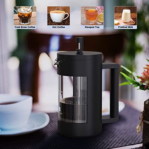 French Press Coffee Maker, Camping Plastic Glass French Coffee Press - Urban Mart