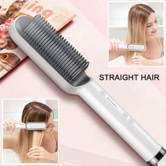 5 - Level Heat Hair Straightening & Curling Brush - Urban Mart