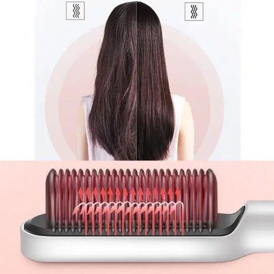 5 - Level Heat Hair Straightening & Curling Brush - Urban Mart